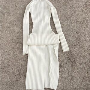 Wilfred Ivory Ribbed Knit Dress